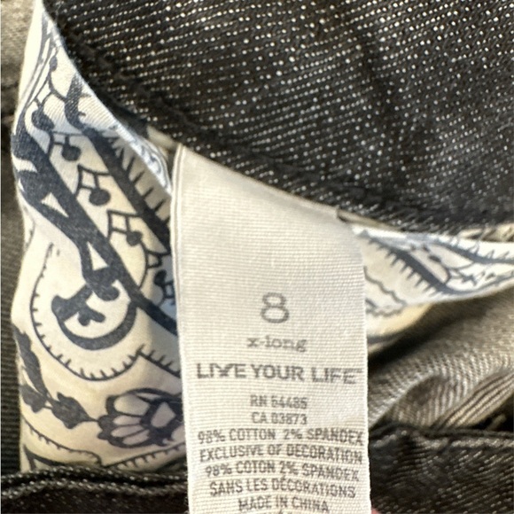 American Eagle Live Your Life Jeans Excellent Black-Gray Color 8 Extra Long - Picture 5 of 5